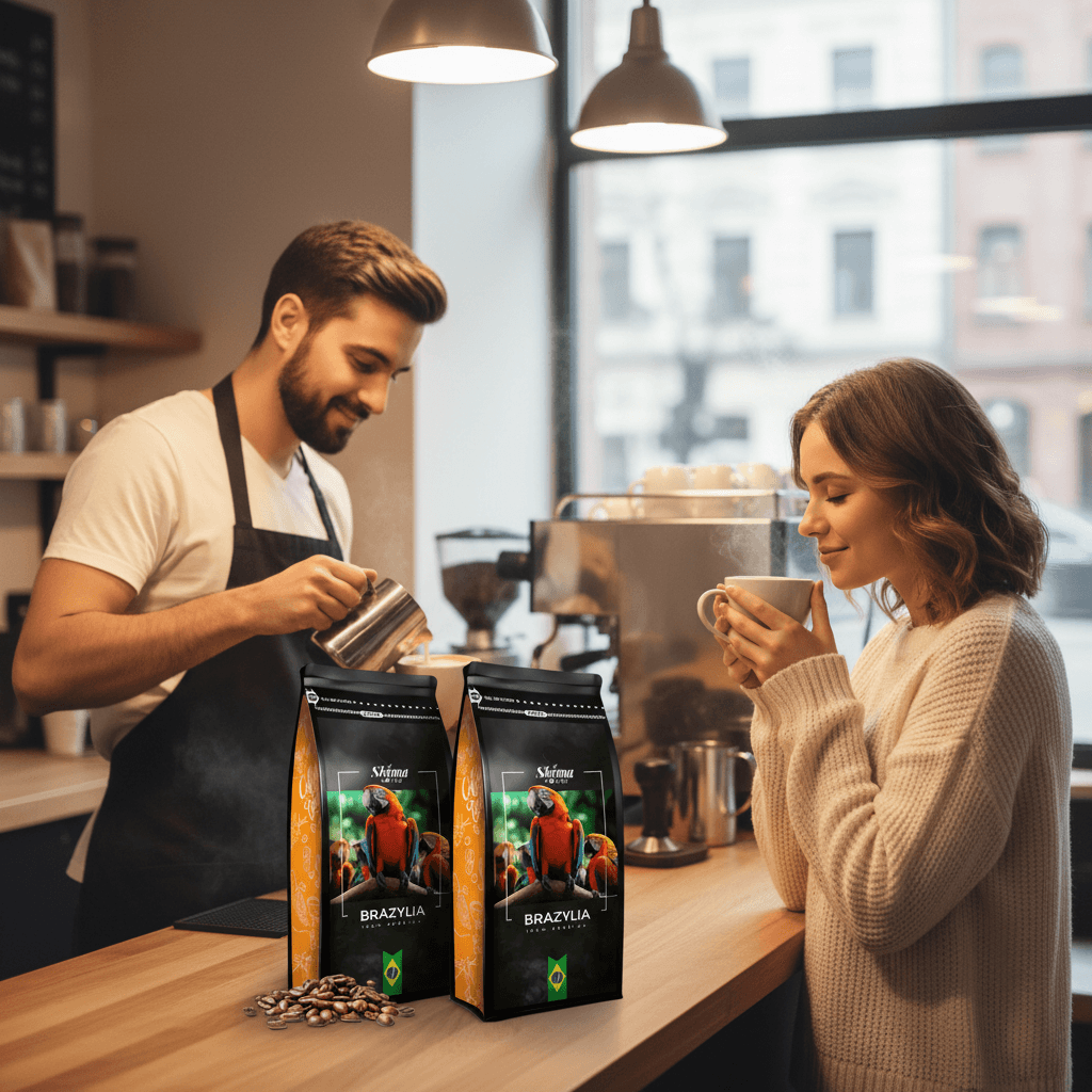 Ziarna kawy 2x1 kg BRAZYLIA 100% ARABICA, świeżo palone